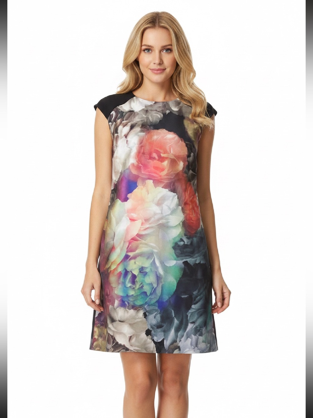 TED BAKER HELAINA WATERCOLOR FLORAL INSET CAP SLEEVE DRESS ❤️❤️
